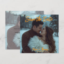 Personalisierte Einfache moderne Winterhochzeitkar Einladung