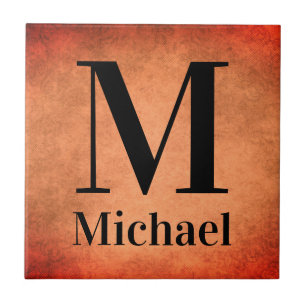 Personalisierte einfache monogrammierte Keramikfli Fliese