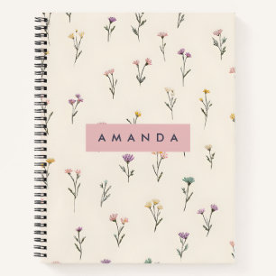 Personalisierte einfache Pastel Blume Motif auf Cr Notizbuch