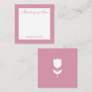 Personalisierte einfache rosa Blumen-Beilage Mitteilungskarte