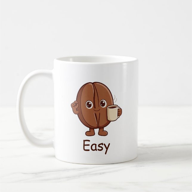 Personalisierte einfache süße Kaffeebohnen-Figur Kaffeetasse (Links)