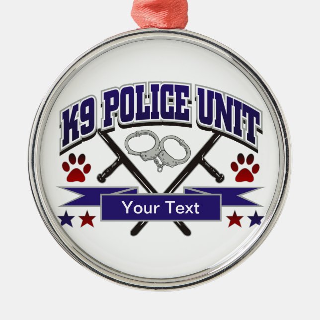 Personalisierte Einheit der Polizei-K9 Silbernes Ornament (Vorne)