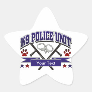 Personalisierte Einheit der Polizei-K9 Stern-Aufkleber