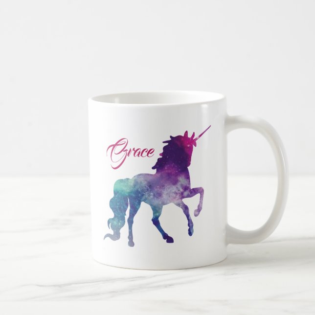 Personalisierte Einhorn-Tasse | Niedliche Magie Ki Kaffeetasse (Rechts)