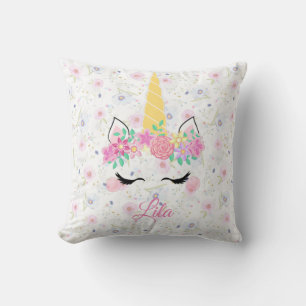 Personalisierte Einhornblüte Kissen