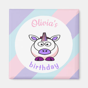 Personalisierte Einhorngeburtpastellfarben Magnet