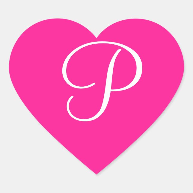 Personalisierte Einladung Fluoreszenz Pink Herz-Aufkleber (Vorderseite)
