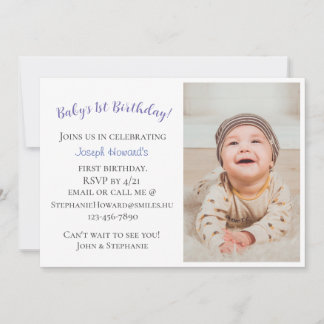 Personalisierte Einladung für Baby zum ersten Gebu