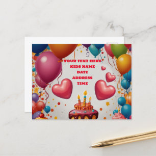 Personalisierte Einladung Geburtstag Postkarte Ein