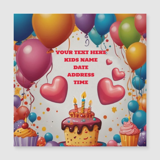 Personalisierte Einladung Geburtstag Postkarte Ein (Vorderseite)