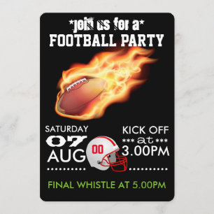 Personalisierte Einladung zur American-Football-Pa