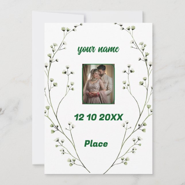 Personalisierte Einladung zur Hochzeit (Vorderseite)