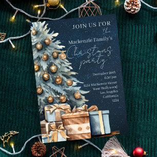 Personalisierte Einladung zur Weihnachtsbaum-Party