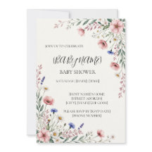 Personalisierte Einladung zur Wildflower-Baby-Part