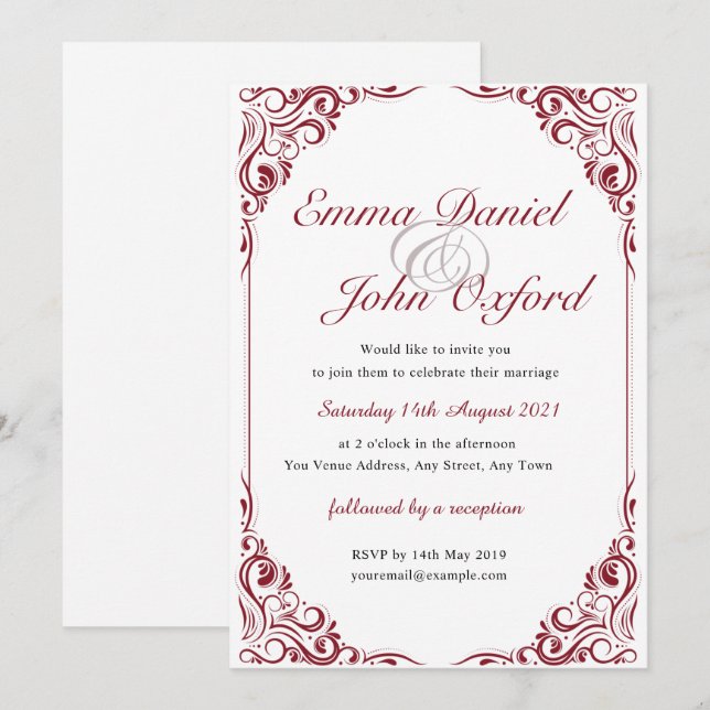 Personalisierte Einladungen für Hochzeiten Postkar (Vorne/Hinten)