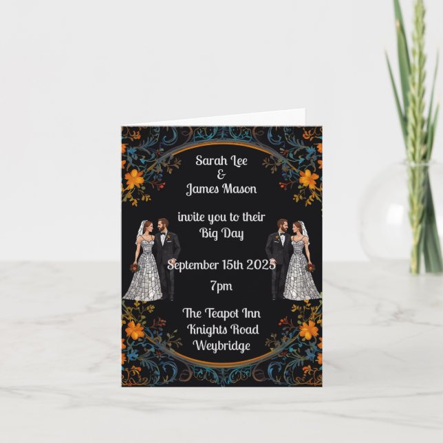 Personalisierte Einladungen zu Hochzeiten und Einl (Vorderseite)