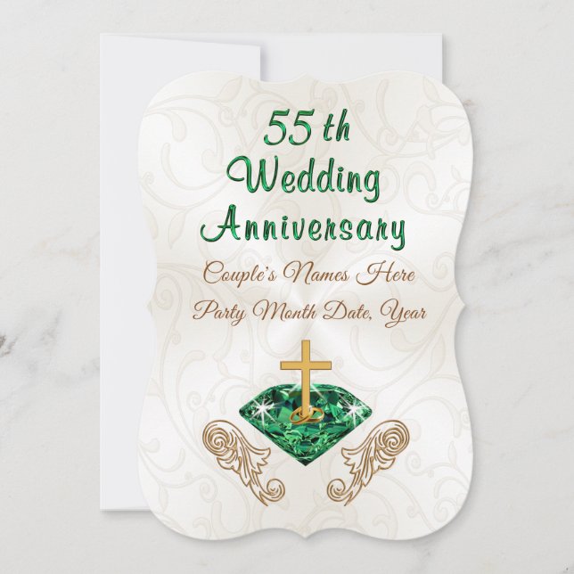 Personalisierte Einladungen zum 55. Hochzeitstag (Vorderseite)