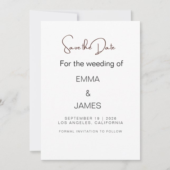 Personalisierte Einladungskarte für Hochzeiten (Vorderseite)