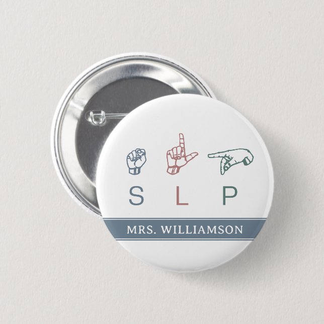 Personalisierte Einschätzung des SLP-SprachPatholo Button (Vorne & Hinten)
