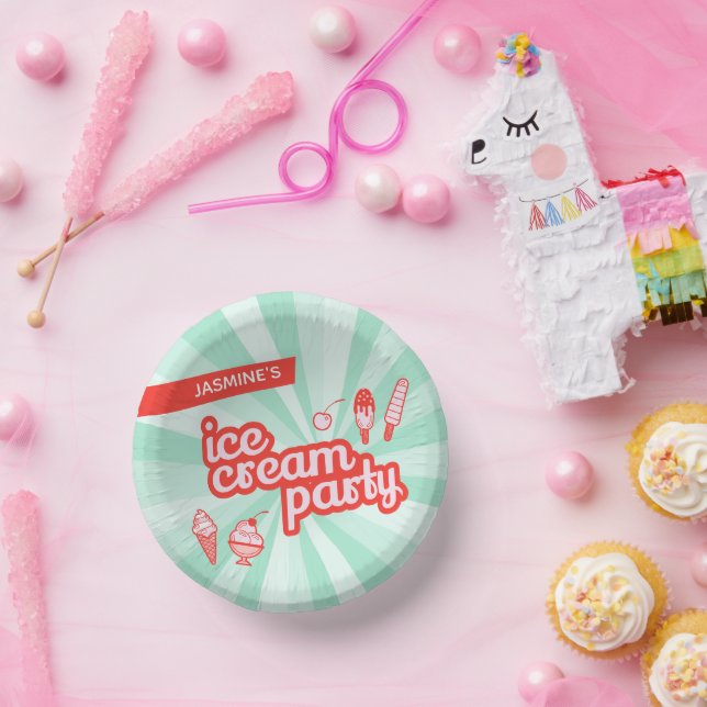 Personalisierte Eiscreme-Party-Bowles mit benutzer Pappteller (Party)