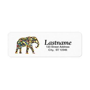 Personalisierte Elefant-Rücksendeadressen-Aufklebe