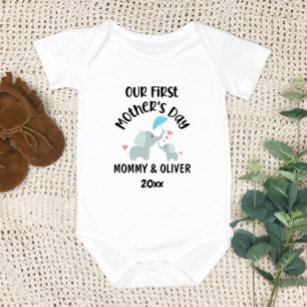 Personalisierte Elefanten des Ersten Muttertags 20 Baby Strampler