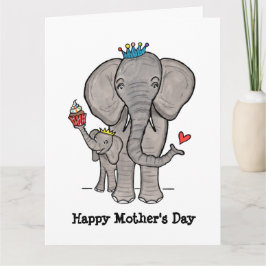 Personalisierte Elefanten- und Babytageskarte Karte