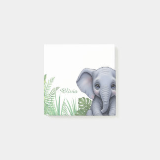 Personalisierte Elefantensafari-Haftnotizen Post-it Klebezettel