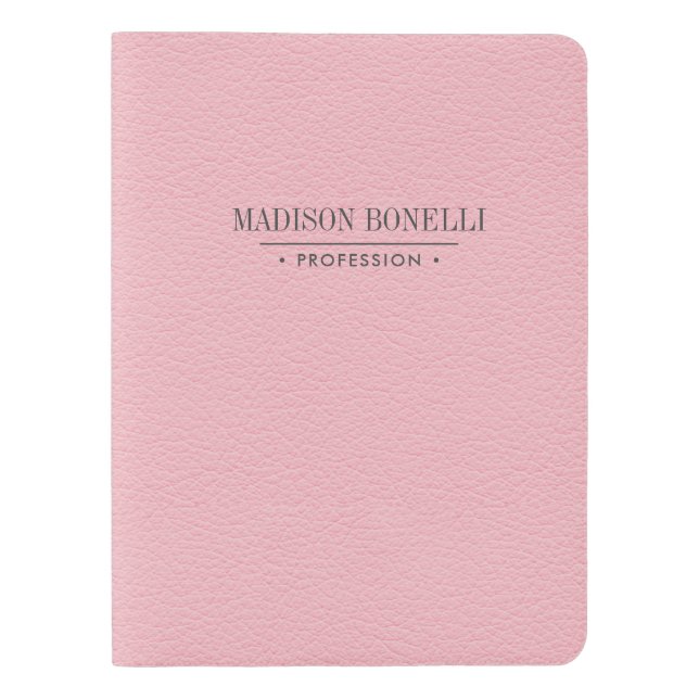 Personalisierte Elegant Blush PInk Leather Feminin Extra Großes Moleskine Notizbuch (Vorderseite)