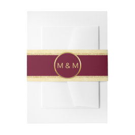 Personalisierte Elegant Burgundy Gold Glitzer Wedd Einladungsbanderole