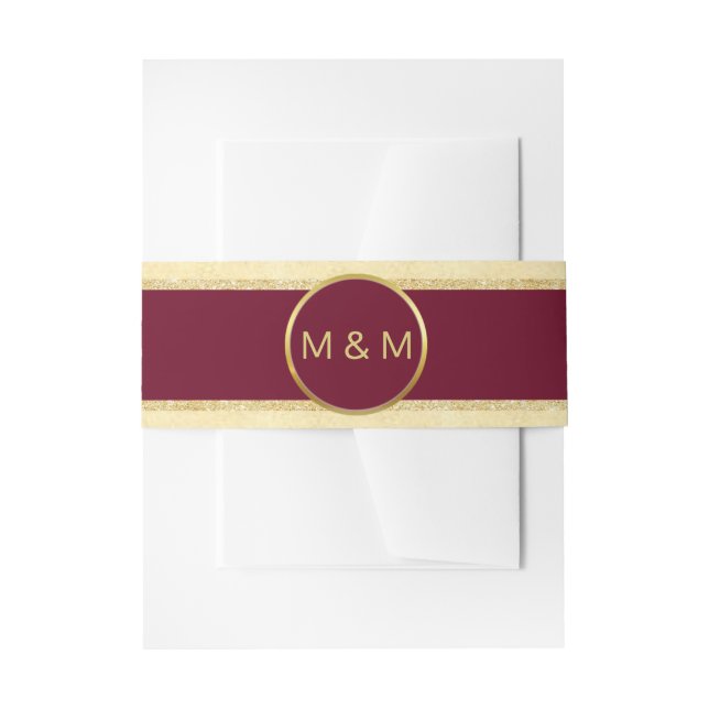 Personalisierte Elegant Burgundy Gold Glitzer Wedd Einladungsbanderole (Vorderseite Beispiel)