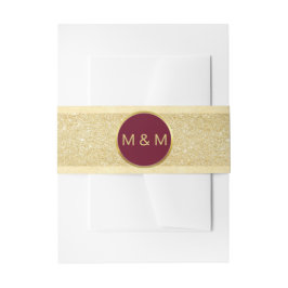 Personalisierte Elegant Burgundy Gold Glitzer Wedd Einladungsbanderole