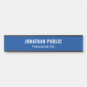 Personalisierte Elegant Deep Blue Template Long Türschild