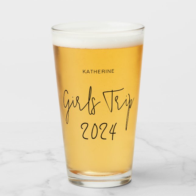Personalisierte Elegant Girls Trip Script Typograf Glas (Vorne (Gefüllt))