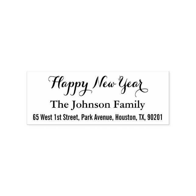 Personalisierte Elegant Happy New Year Rücksendead Gummistempel (Prägung)