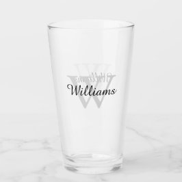 Personalisierte Elegant Monogram Initial Name Pint Glas