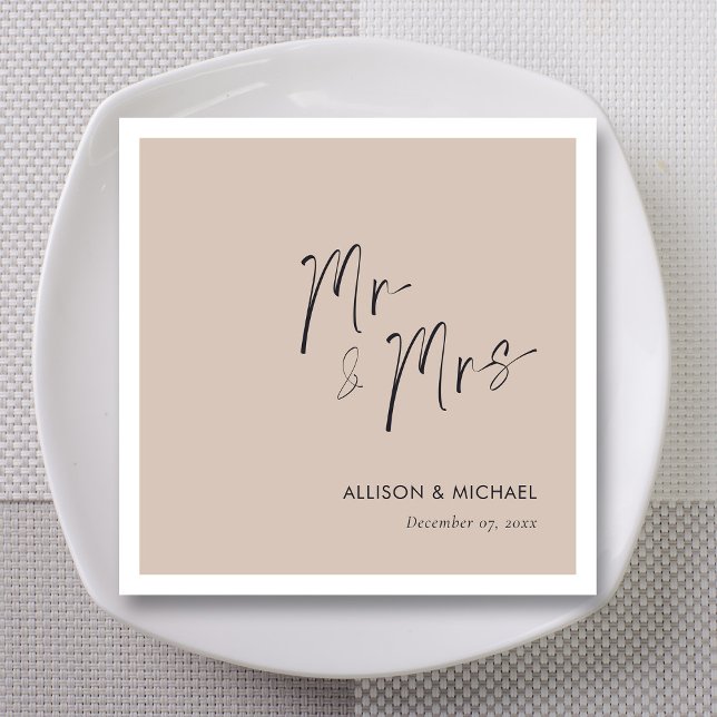 Personalisierte Elegant Mr. & Mrs. Wedding Napkins Serviette (Von Creator hochgeladen)