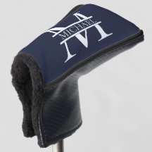 Personalisierte Elegant Navy Blue Monogram und Nam