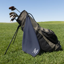 Personalisierte Elegant Navy Blue Monogram und Nam Golfhandtuch