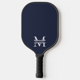 Personalisierte Elegant Navy Blue Monogram und Nam Pickleball Schläger