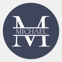 Personalisierte Elegant Navy Blue Monogram und Nam