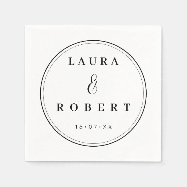 Personalisierte Elegant Stilvolle Moderne Einfache Serviette (Vorderseite)