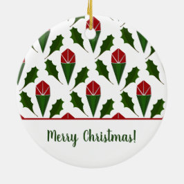 Personalisierte elegante Abstrakte Rote Rosen und  Keramik Ornament