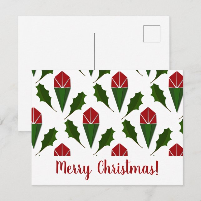 Personalisierte elegante Abstrakte Rote Rosen und  Postkarte (Vorne/Hinten)