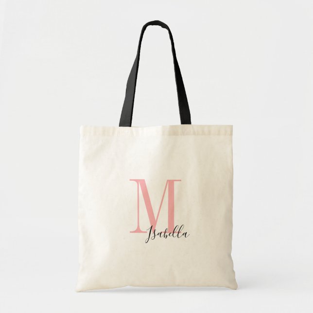 Personalisierte, elegante Bezeichnung und Monogram Tragetasche (Vorne)
