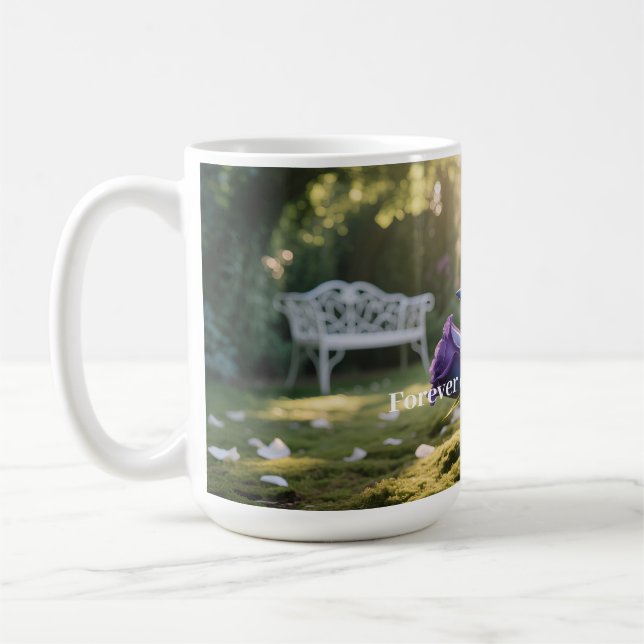 Personalisierte, elegante blaue Rose, benutzerdefi Kaffeetasse (Links)