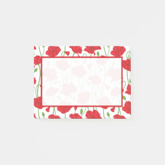 Personalisierte Elegante Botanische Rote Mohnblume Post-it Klebezettel