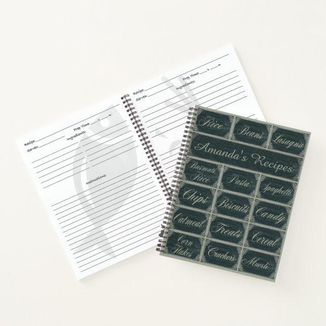 Personalisierte Elegante Chalkboard Rezepte Notizbuch (Innenseite)