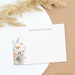 Personalisierte elegante Chic-Blumen-Notizkarte Mitteilungskarte