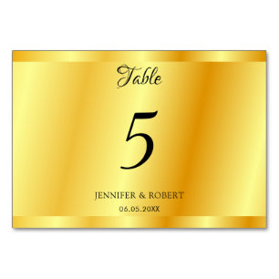 Personalisierte elegante Faux-Gold-Schriftvorlage Tischnummer